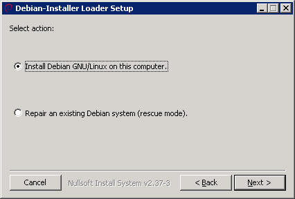 Educational S/W: Debian win32-loader